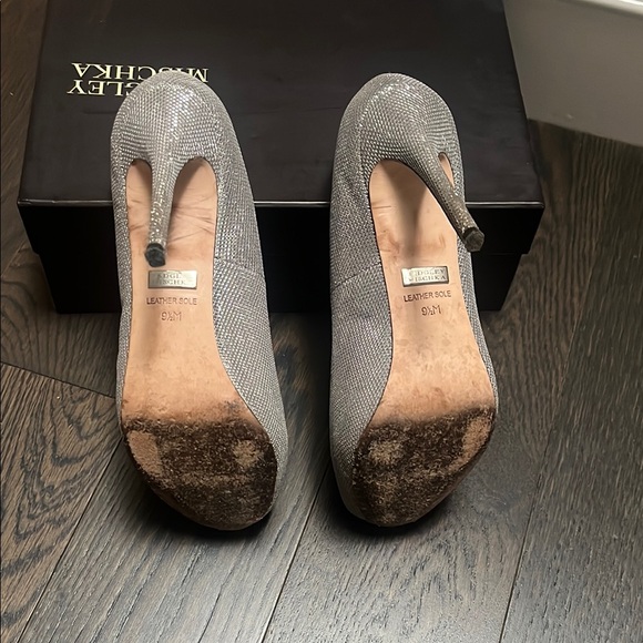 Badgley Mischka Women's Silver Peep-Toe Heels - DRAMA - Picture 6 of 10